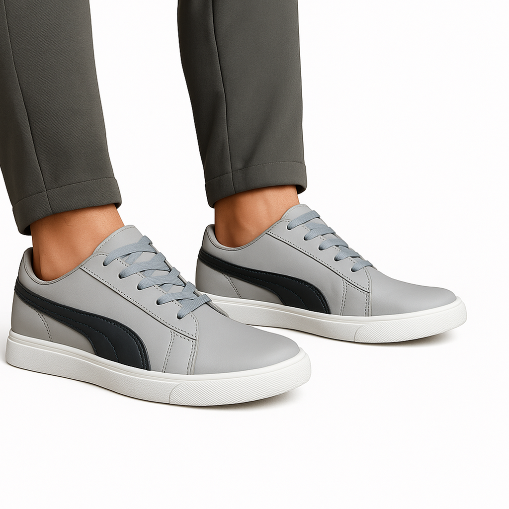 'Buster Grey Fury' Men Breathable Lace-up Shoes